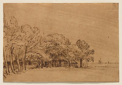 Gazdaság fák alatt alkotó: Rembrandt van Rijn