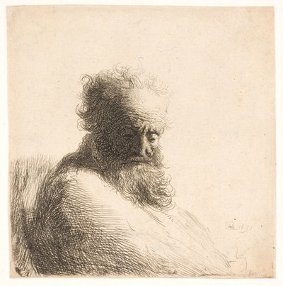 Öreg szakállas férfi. Mellbőség alkotó: Rembrandt van Rijn