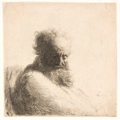 Öreg szakállas férfi. Mellbőség alkotó: Rembrandt van Rijn