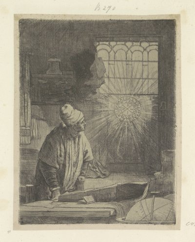 Tudós a dolgozószobájában (Faust) Recueil de quatre-vingt-cinq estampes originales (sorozat címe) alkotó: Rembrandt van Rijn