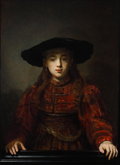 Lány képkeretben, 1641 alkotó: Rembrandt van Rijn