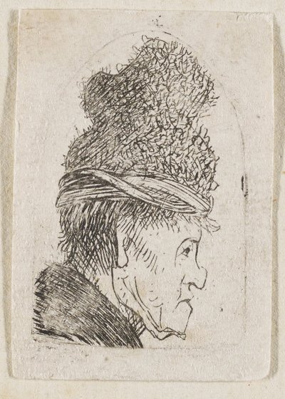 Groteszk profil: A magas sapkás férfi alkotó: Rembrandt van Rijn