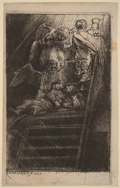 Jákób létrája alkotó: Rembrandt van Rijn