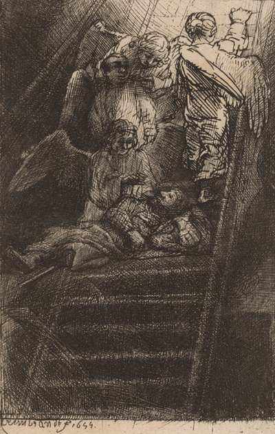 Jákob létrája, 1655. alkotó: Rembrandt van Rijn