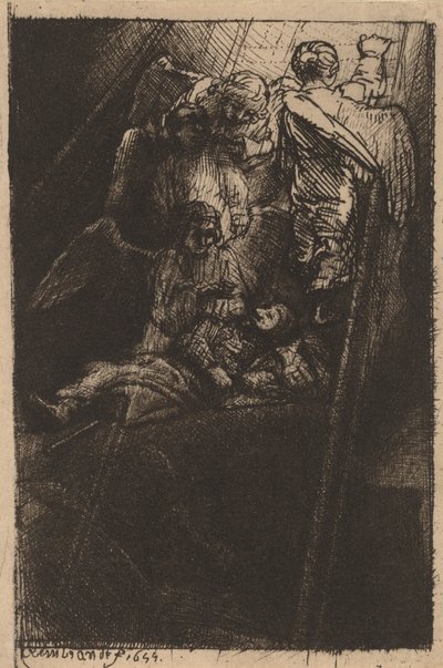 Jákob létrája, 1655. alkotó: Rembrandt van Rijn