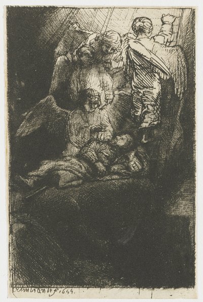 Jákob létrája alkotó: Rembrandt van Rijn