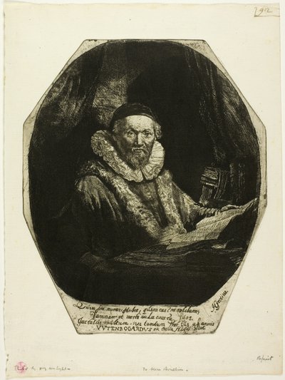 Jan Uytenbogaert alkotó: Rembrandt van Rijn