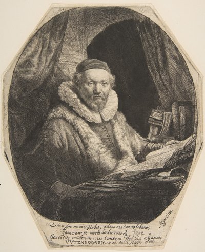 Jan Uytenbogaert. alkotó: Rembrandt van Rijn