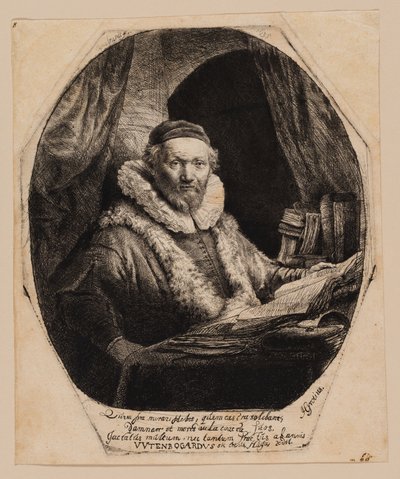 Jan Uytenbogaert, a remonstransztránsok prédikátora alkotó: Rembrandt van Rijn