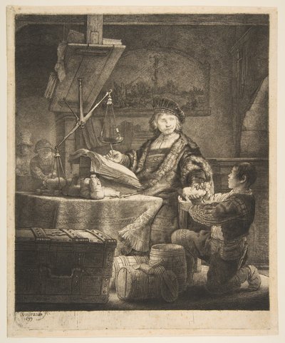 Jan Uytenbogaert Az aranymérleg, 1639. alkotó: Rembrandt van Rijn