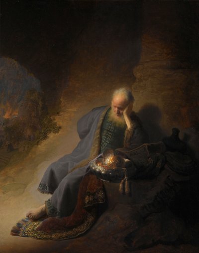 Jeremiás siránkozik Jeruzsálem pusztulása miatt alkotó: Rembrandt van Rijn