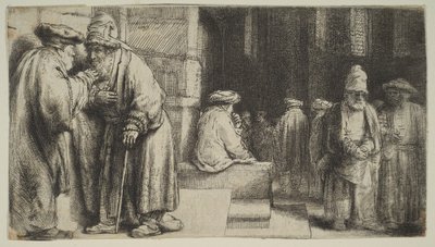 Zsidók a zsinagógában, 1648. alkotó: Rembrandt van Rijn
