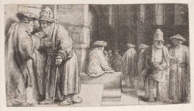 Zsidók a zsinagógában alkotó: Rembrandt van Rijn