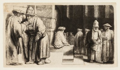 Zsidók a zsinagógában alkotó: Rembrandt van Rijn