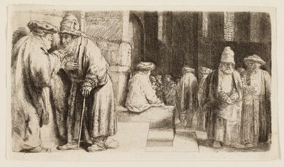 Zsidók a zsinagógában alkotó: Rembrandt van Rijn