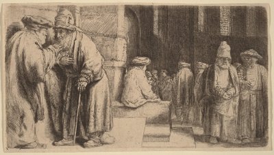 Zsidók a zsinagógában alkotó: Rembrandt van Rijn