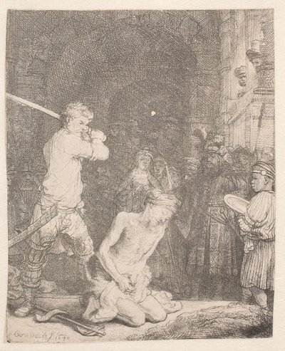 Keresztelő János lefejezte alkotó: Rembrandt van Rijn