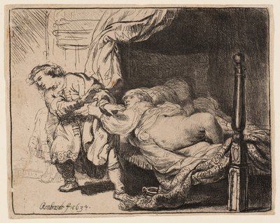 József és Potifár felesége alkotó: Rembrandt van Rijn