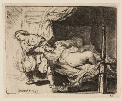 József és Potifár felesége alkotó: Rembrandt van Rijn