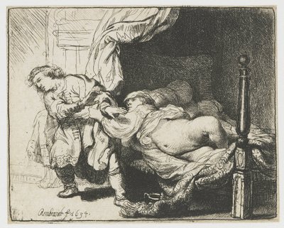 József és Potifár felesége alkotó: Rembrandt van Rijn