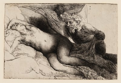 Jupiter és Antiope: A nagyobb lemez alkotó: Rembrandt van Rijn