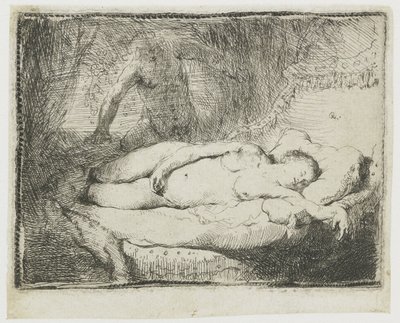 Jupiter és Antiope: kisebb lemez alkotó: Rembrandt van Rijn