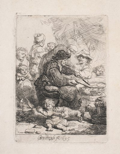 Palacsintát sütő nő alkotó: Rembrandt van Rijn