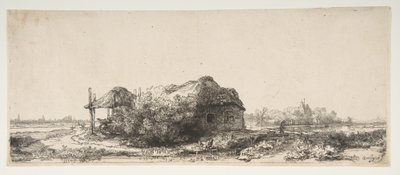Táj kunyhóval és szénapajtával, 1641. alkotó: Rembrandt van Rijn