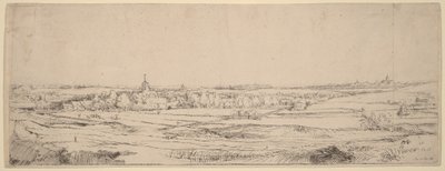 Tájkép Haarlem felé nézve (Az aranymérők mezője) alkotó: Rembrandt van Rijn