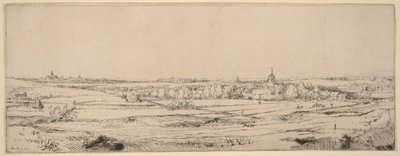 Tájkép Haarlem felé nézve (Az aranymérők mezője) alkotó: Rembrandt van Rijn