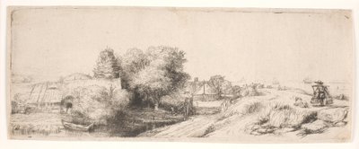 Tájkép a tejesemberrel alkotó: Rembrandt van Rijn