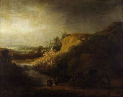 Táj az Eunuch keresztségével alkotó: Rembrandt van Rijn
