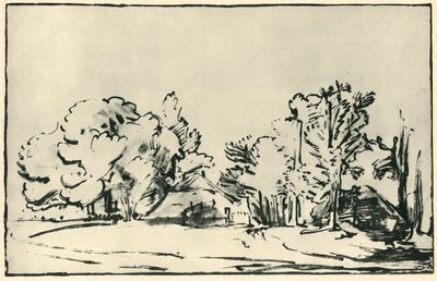 Táj két nyaralóval, c1650-1655, 1943. alkotó: Rembrandt van Rijn