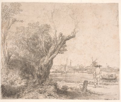 Tájkép. "Az újraválasztás" alkotó: Rembrandt van Rijn