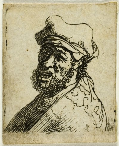 Kiáltó férfi, háromnegyed hátra: mell alkotó: Rembrandt van Rijn