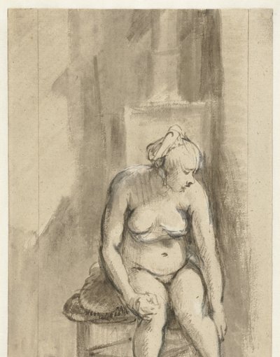 Meztelen nő a tűzhely mellett ül Meztelen nő, tűzhely mellett ülve alkotó: Rembrandt van Rijn