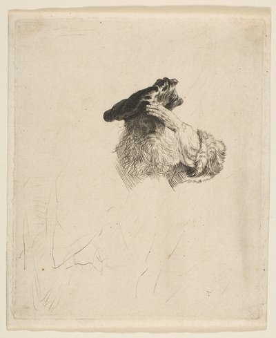 Öreg, aki árnyékolja a szemét a kezével, kb. 1639. alkotó: Rembrandt van Rijn