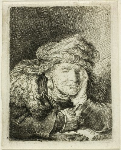 Alvás öregasszony alkotó: Rembrandt van Rijn