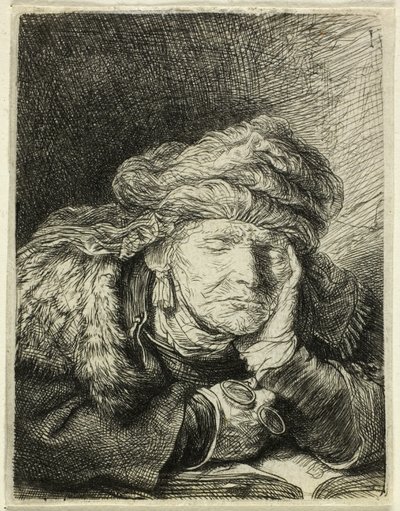 Alvás öregasszony alkotó: Rembrandt van Rijn