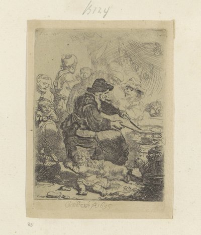 Pannekoekenbakster Nyolcvanöt eredeti nyomat gyűjteménye (sorozat címe) alkotó: Rembrandt van Rijn