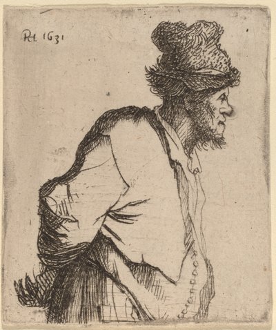 Paraszt, kezével a háta mögött alkotó: Rembrandt van Rijn