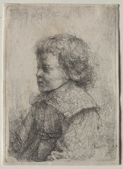 Egy fiú portréja a profilban alkotó: Rembrandt van Rijn