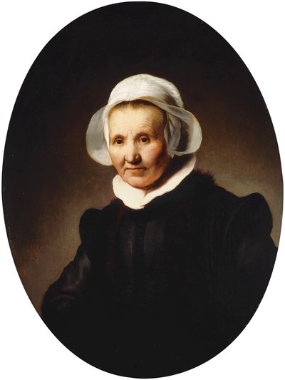 Egy 62 éves hölgy portréja, talán Aeltje Pietersdr. Uylenburgh, Johannes Cornelisz felesége. Sylvius, félhosszú fekete jelmezben., 1632 alkotó: Rembrandt van Rijn