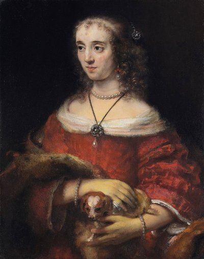 Egy hölgy portréja öleb kutyával, 1665 körül alkotó: Rembrandt van Rijn