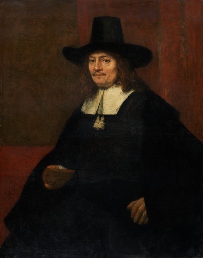 Egy magas kalapos férfi portréja, c. 1663. alkotó: Rembrandt van Rijn
