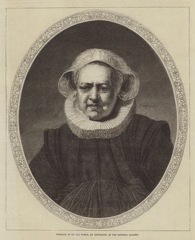 Egy idős asszony portréja, a Nemzeti Galériában alkotó: Rembrandt van Rijn