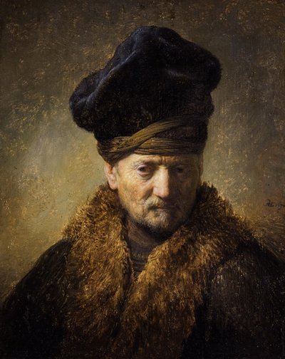 Szőrmekalapos öregember portréja, 1630 alkotó: Rembrandt van Rijn