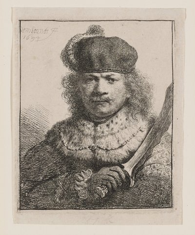 Rembrandt felemelt karddal alkotó: Rembrandt van Rijn