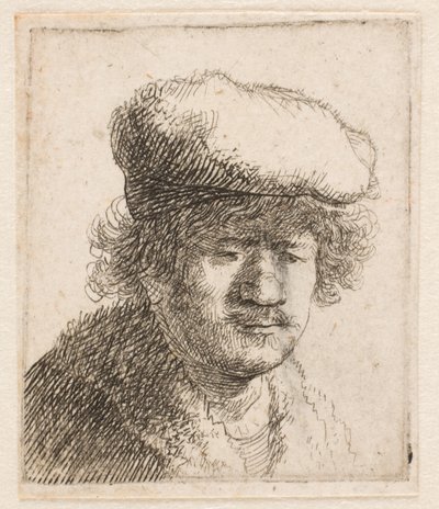 Rembrandt előrehúzott sapkával: mellszobor alkotó: Rembrandt van Rijn