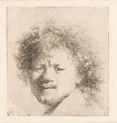 Rembrandt hosszú, dús hajjal: csak a feje látható alkotó: Rembrandt van Rijn